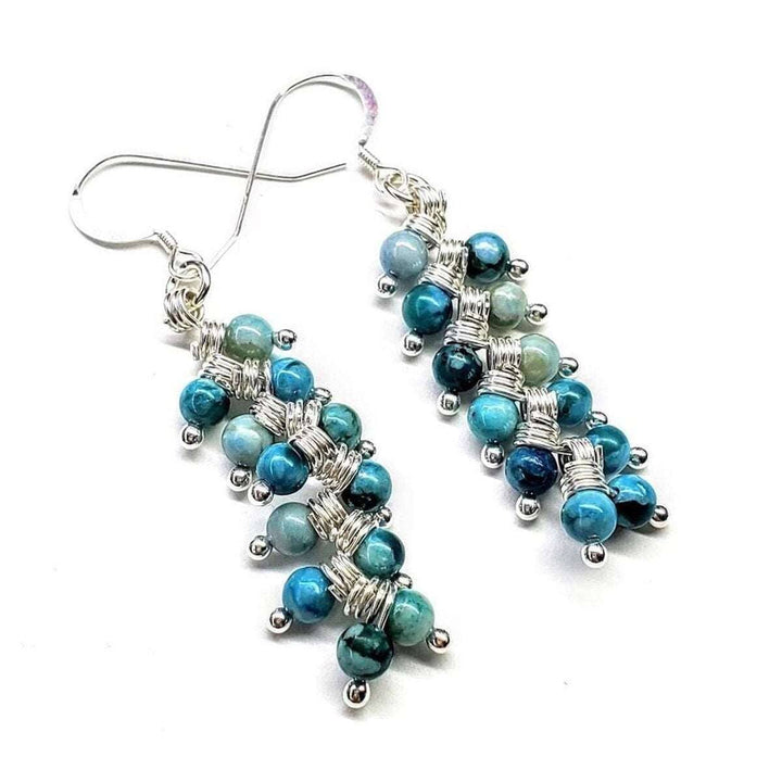 AMD1074As Seen On TV Jane The Virgin Silver Turquoise Wire Wrapped EarringsJewelryEarrings$ 140.00Alexa Martha Designs