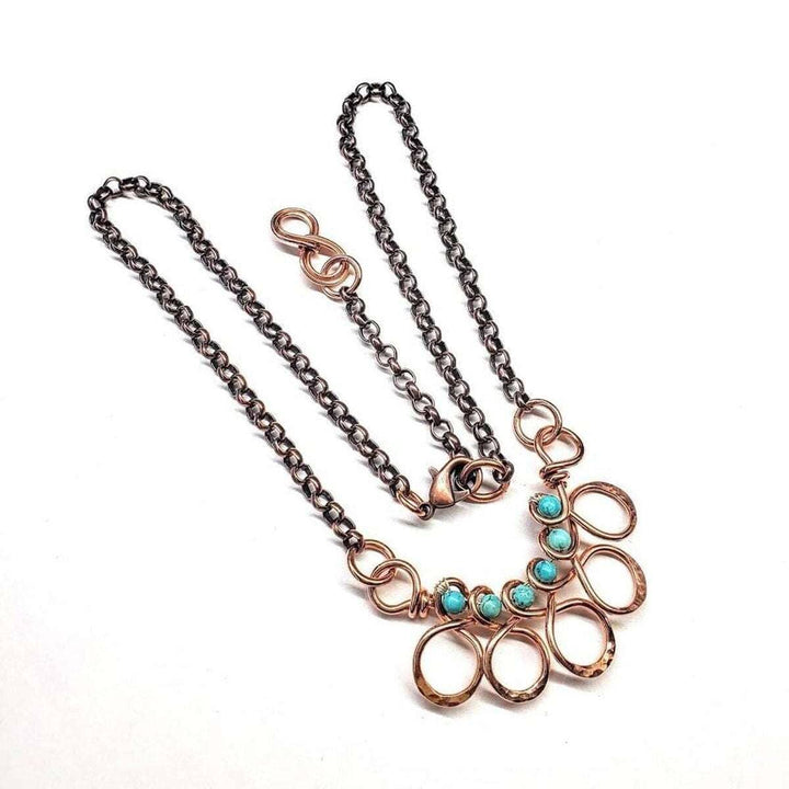 As Seen on Ashley Liao Copper Turquoise Wire Wrapped Necklace - Necklace - Alexa Martha Designs   