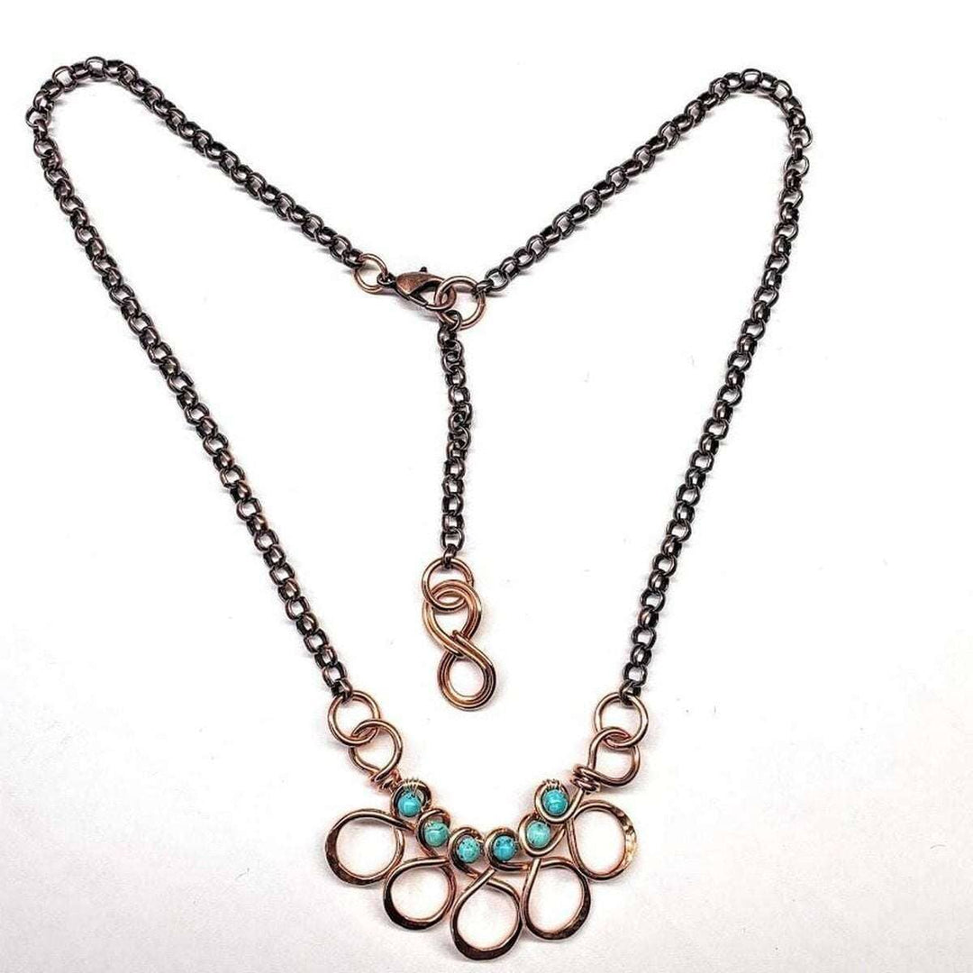As Seen on Ashley Liao Copper Turquoise Wire Wrapped Necklace Alexa Martha Designs