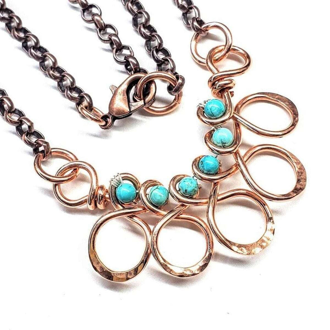 As Seen on Ashley Liao Copper Turquoise Wire Wrapped Necklace Alexa Martha Designs
