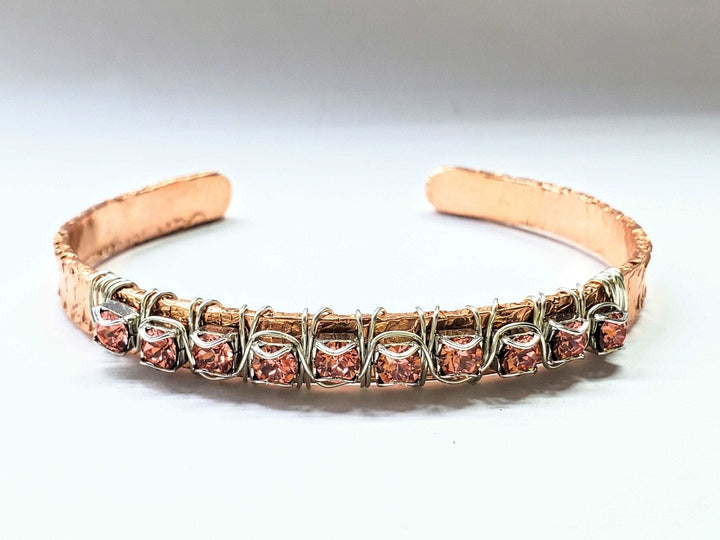 Battered For A Purpose Copper Rhinestone Cuff Bangle Alexa Martha Designs