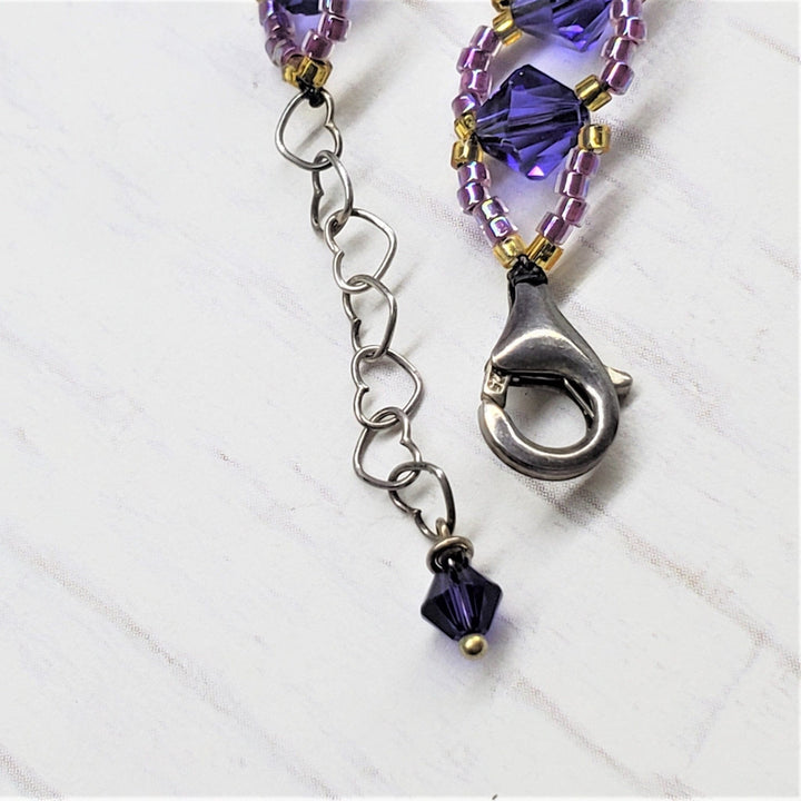 Beaded Purple Haze Rivoli Crystal  Bracelet Alexa Martha Designs