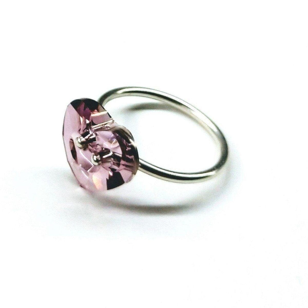 AMD1073Large Light Purple Heart Swarovski Crystal Shank Button Bling Ring JewelryRing$ 34.00Alexa Martha Designs