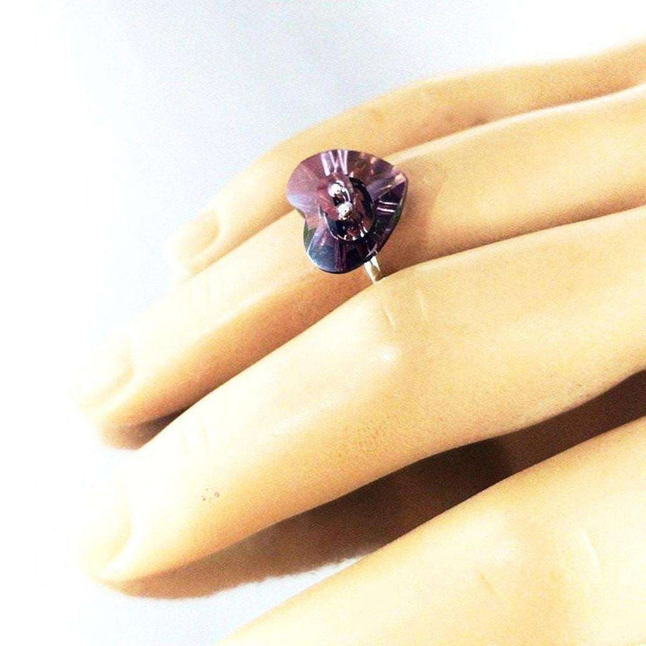 AMD1073Large Light Purple Heart Swarovski Crystal Shank Button Bling Ring JewelryRing$ 34.00Alexa Martha Designs