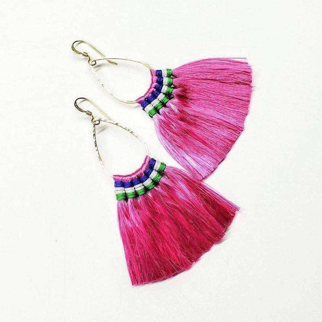 AMD1166-4Colored Hawaii Hula Skirt Rayon Silk Fan Tassel Hoop EarringsJewelryEarrings$ 28.00Alexa Martha Designs