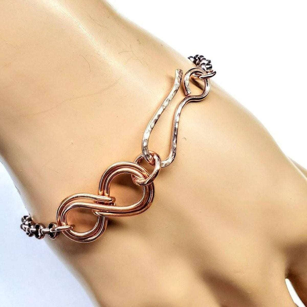 Copper Double Infinity Chain Bracelet For Him and Her Alexa Martha Designs