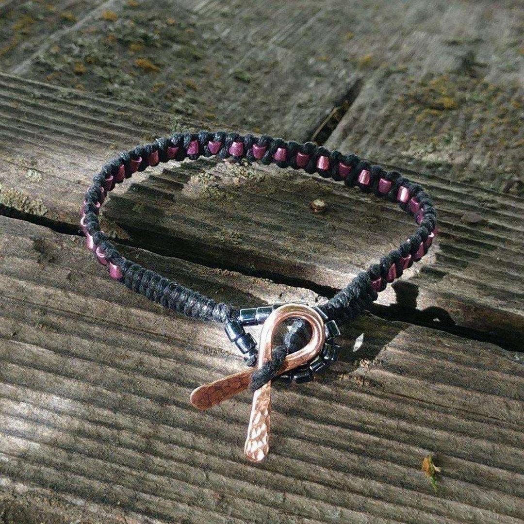 AMD1182Breast Cancer Ribbon Bracelet - Pink Black Braided CopperJewelryBracelet$ 39.00Alexa Martha Designs