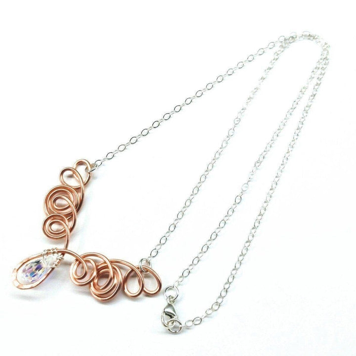 Copper Wire Sculpted Angel in Flight Necklace - Necklace - Alexa Martha Designs   