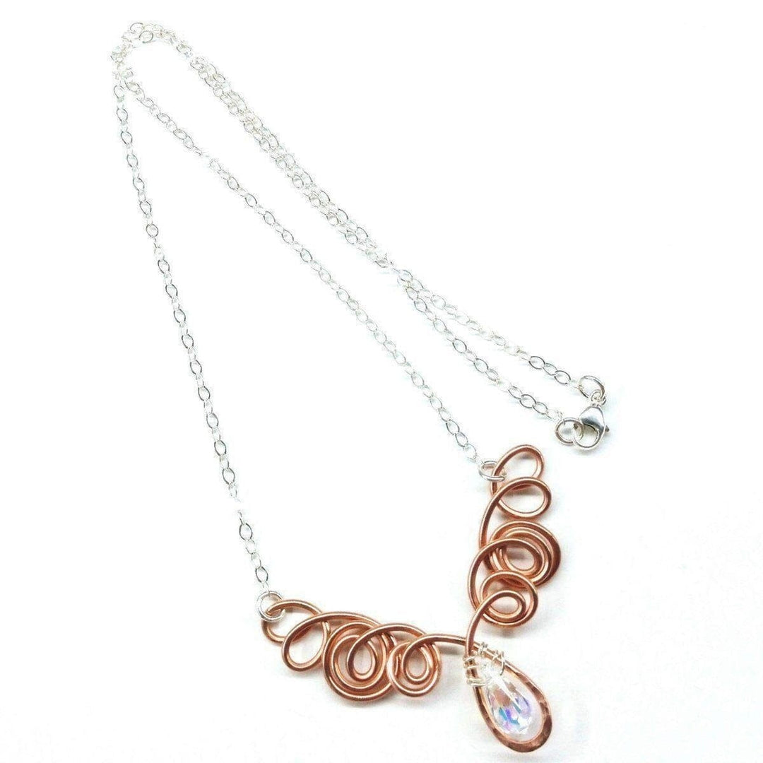Copper Wire Sculpted Angel in Flight Necklace - Necklace - Alexa Martha Designs   