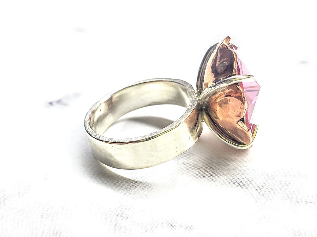 Glamorous Princess Warrior Crystal Heart Blossom Ring - Limited Edition of 7 - Ring - Alexa Martha Designs   