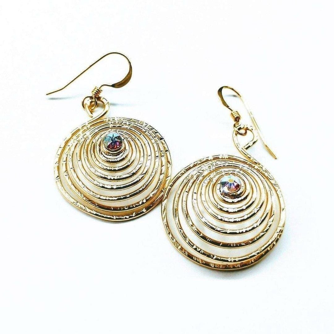 Gold Filled 14CT Crystal Spiral Earrings - Earrings - Alexa Martha Designs   