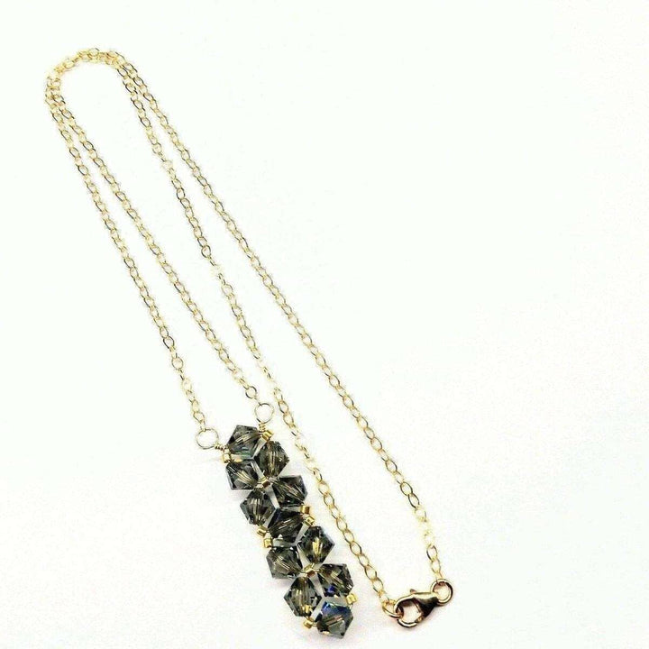AMD1104 Gold Vertical Beaded Crystal Bar Necklace AlexaJewelryNecklace$ 64.00Alexa Martha Designs