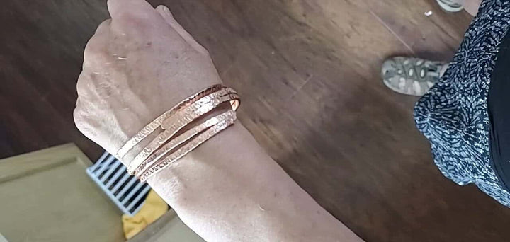 AMD1239Adjustable Copper Bangle - 10 Gauge Hammer Textured | UnisexJewelryBracelet$ 31.00Alexa Martha Designs