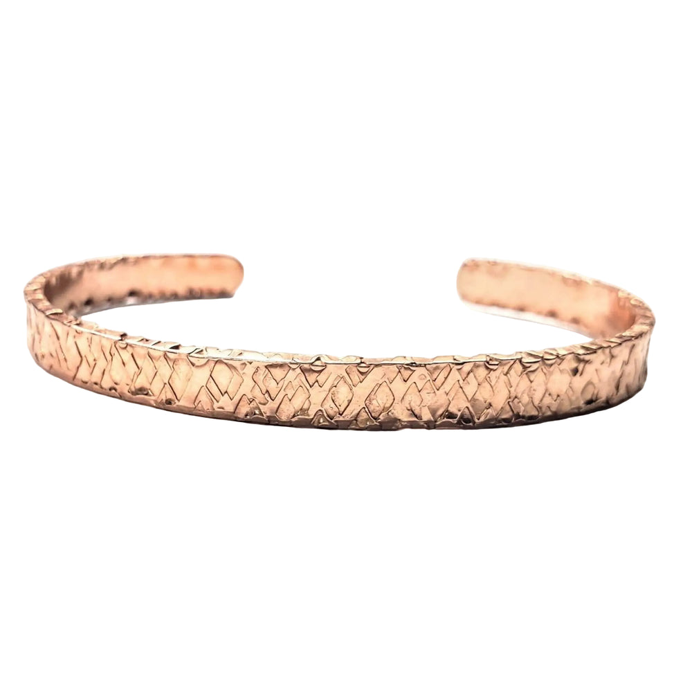 Silver Wire Wrapped Crystal Textured Copper Cuff Set showcasing a textured copper bangle with artisan craftsmanship.