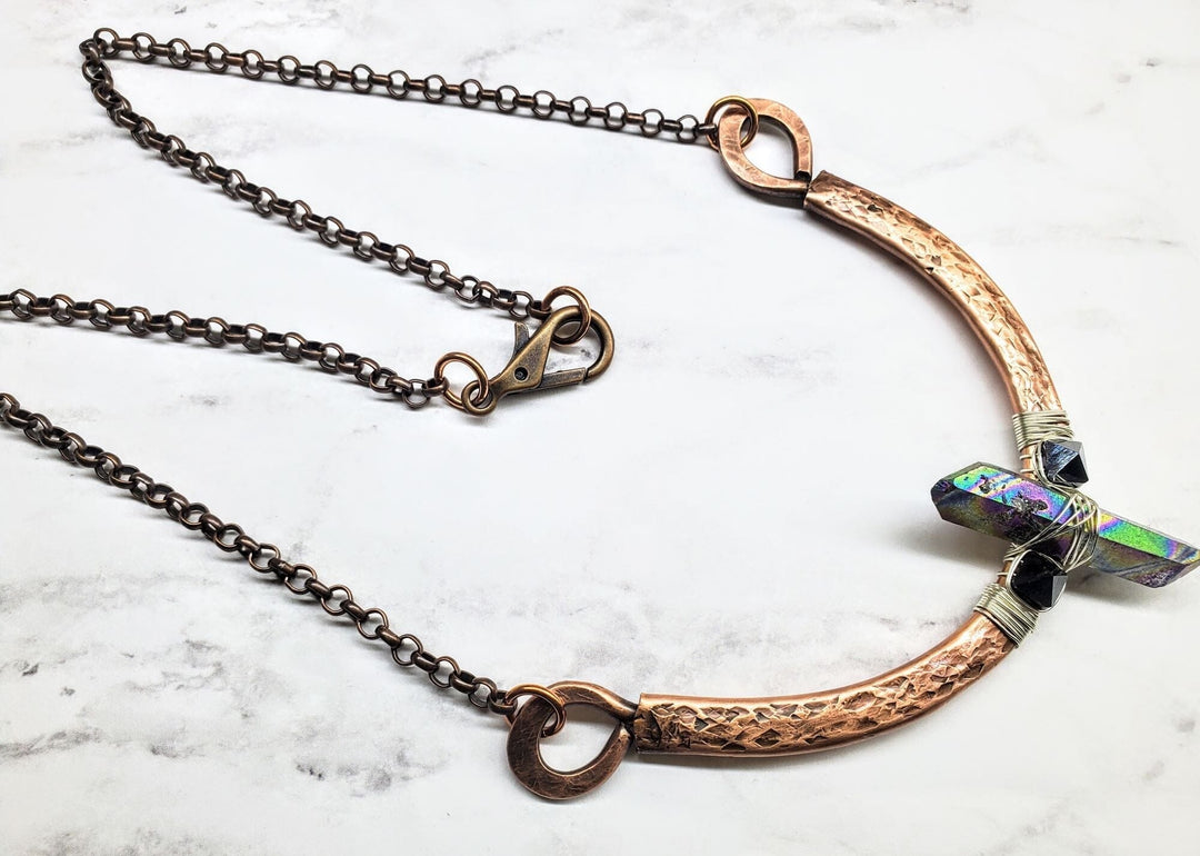 AMD1205Handmade Warrior Necklace Fight For Truth Titanium CrystalJewelryNecklaces$ 120.00Alexa Martha Designs