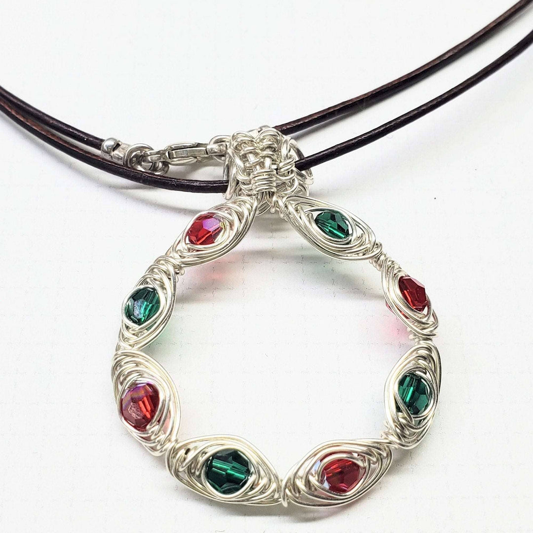 AMD1155Christmas Holiday Wreath Necklace Wire Wrapped CrystalsJewelryNecklaces$ 69.00Alexa Martha Designs