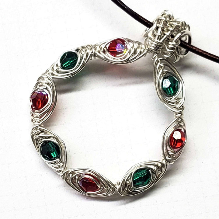 AMD1155Christmas Holiday Wreath Necklace Wire Wrapped CrystalsJewelryNecklaces$ 69.00Alexa Martha Designs
