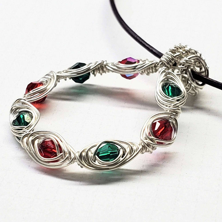 AMD1155Christmas Holiday Wreath Necklace Wire Wrapped CrystalsJewelryNecklaces$ 69.00Alexa Martha Designs