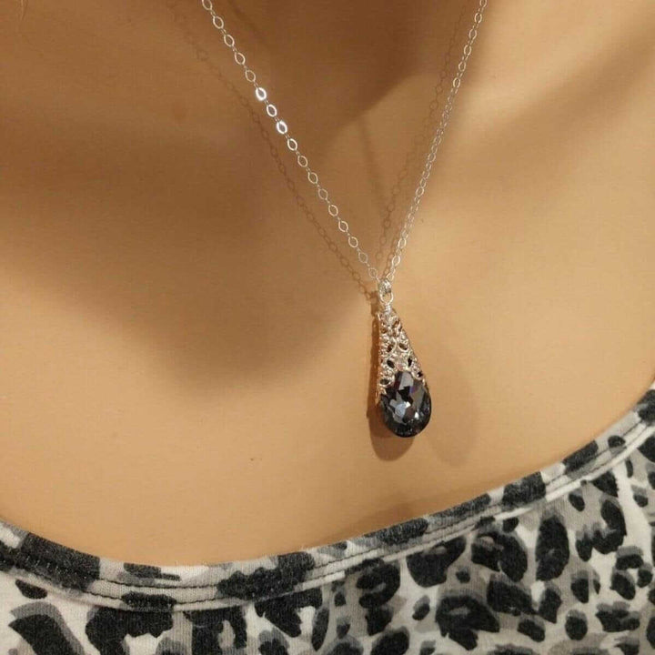 AMD1006Rose Gold Filigree Wrap Crystal Black Diamond Pendant Necklace NecklacesNecklace$ 69.00Alexa Martha Designs