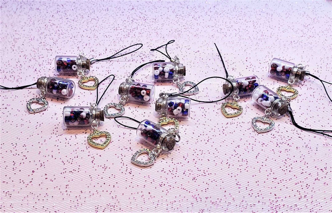 Handmade Silver Wire Wrapped Red White Blue Bottle Charm Alexa Martha handmade-silver-wire-wrapped-red-white-blue-bottle-charm-alexa-martha