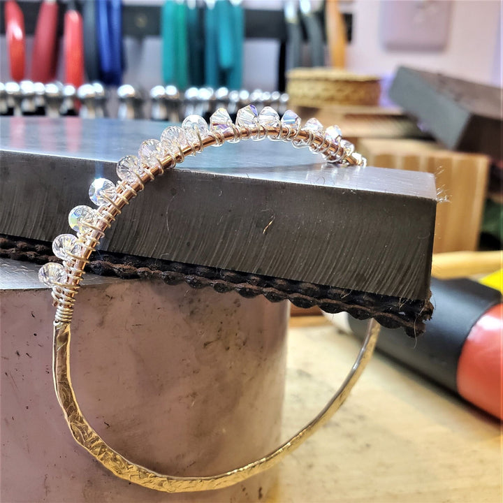 AMD1235Handmade Two Metal Bangle - Silver Copper Swarovski CrystalJewelryBracelet$ 114.00Alexa Martha Designs