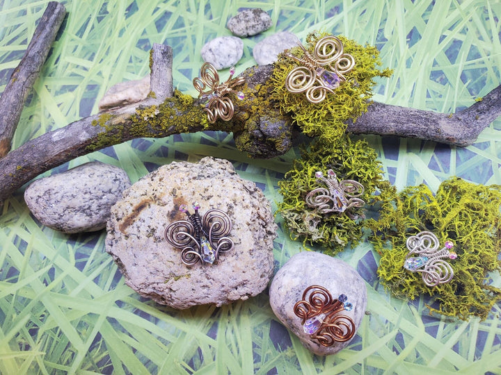 AMD1086Sterling Silver Crystal Butterfly Necklace - Wire CoiledJewelryNecklace$ 65.00Alexa Martha Designs