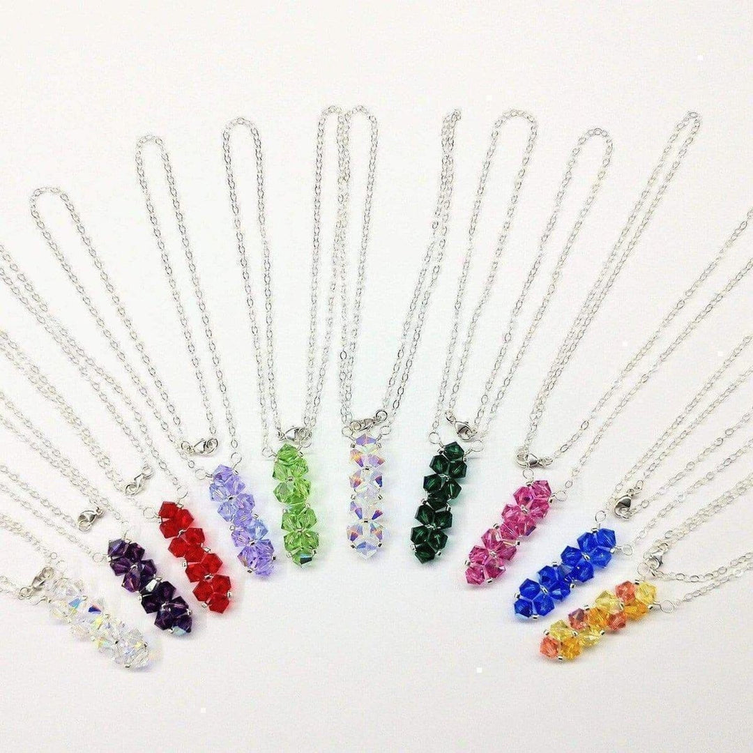 AMD1101 Silver Vertical Beaded Crystal Bar Necklace AlexaJewelryNecklace$ 55.00Alexa Martha Designs