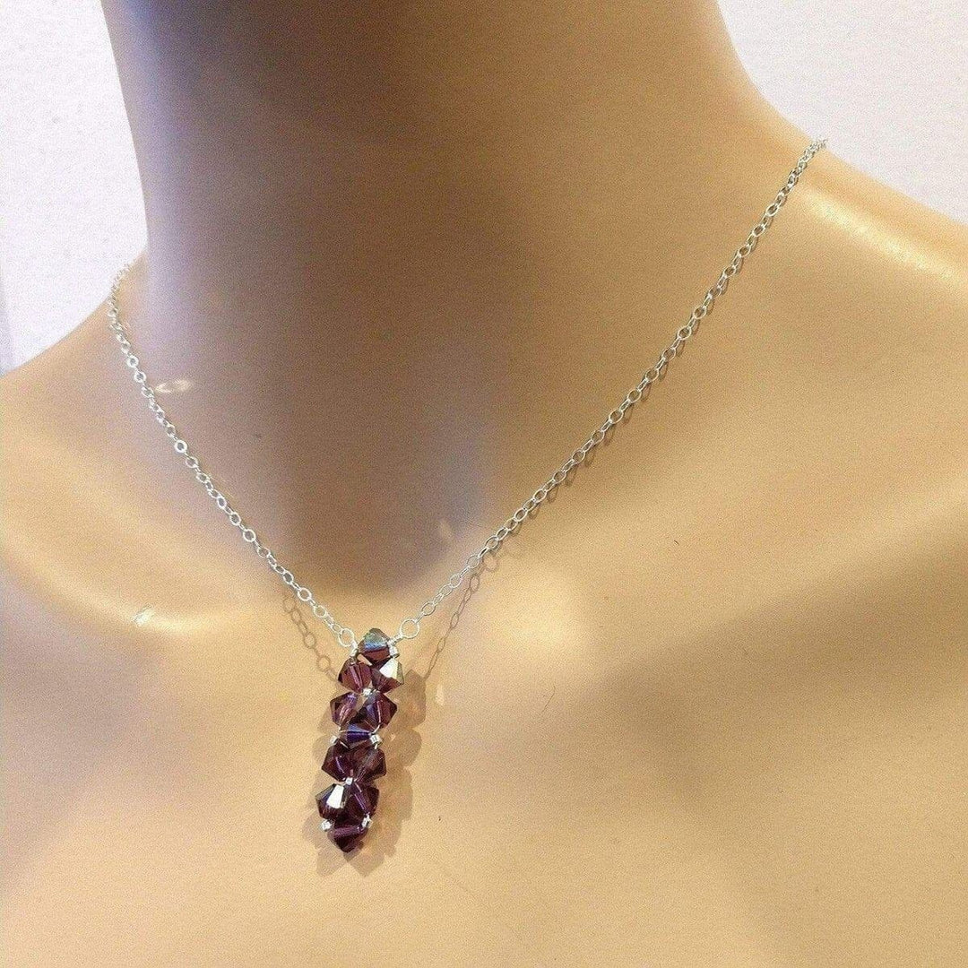 AMD1101 Silver Vertical Beaded Crystal Bar Necklace AlexaJewelryNecklace$ 55.00Alexa Martha Designs