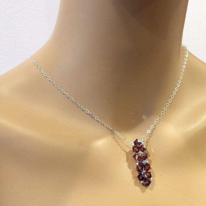 AMD1101 Silver Vertical Beaded Crystal Bar Necklace AlexaJewelryNecklace$ 55.00Alexa Martha Designs