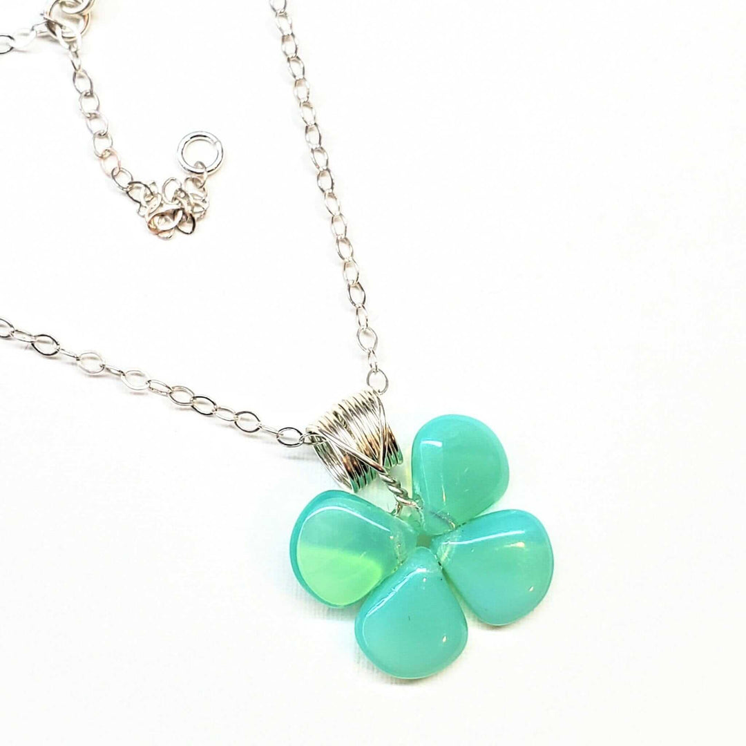 AMD1005 Mint Green Beaded Sterling Silver Clover NecklaceJewelryNecklace$ 56.00Alexa Martha Designs
