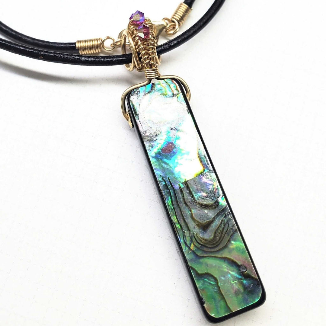 AMD1174Handmade Wire Wrapped Abalone Shell Necklace Multi ColoredJewelryNecklaces$ 83.00Alexa Martha Designs