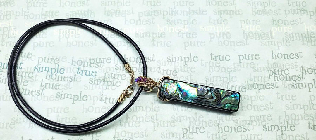 AMD1174Handmade Wire Wrapped Abalone Shell Necklace Multi ColoredJewelryNecklaces$ 83.00Alexa Martha Designs