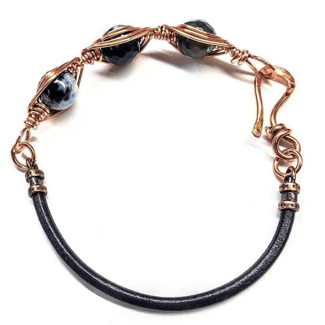 Herringbone Wire Wrap Child Abuse Prevention Half Cuff Ribbon Bracelet - Bracelet - Alexa Martha Designs   