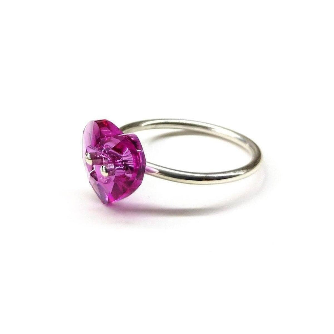 Hot Pink I LOVE YOU Heart Bling Ring - Rings - Alexa Martha Designs   
