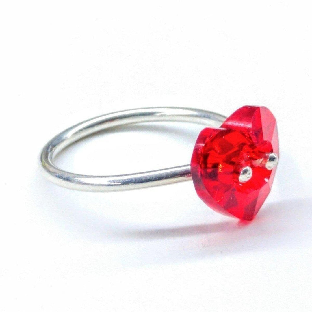 AMD1008Red Sparkly Sterling Silver Swarovski Crystal Heart Bling Ring JewelryRings$ 43.00Alexa Martha Designs