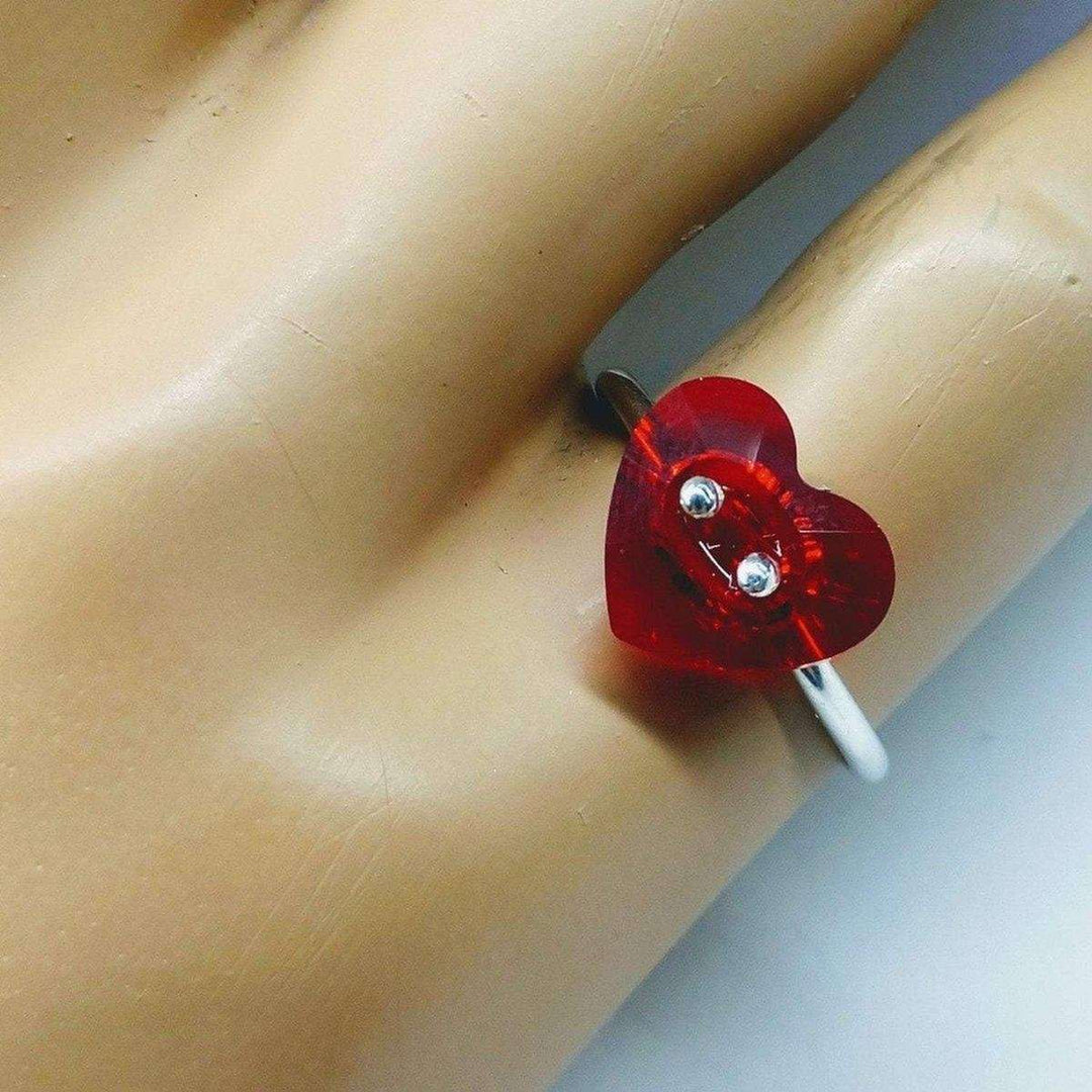 AMD1008Red Sparkly Sterling Silver Swarovski Crystal Heart Bling Ring JewelryRings$ 43.00Alexa Martha Designs