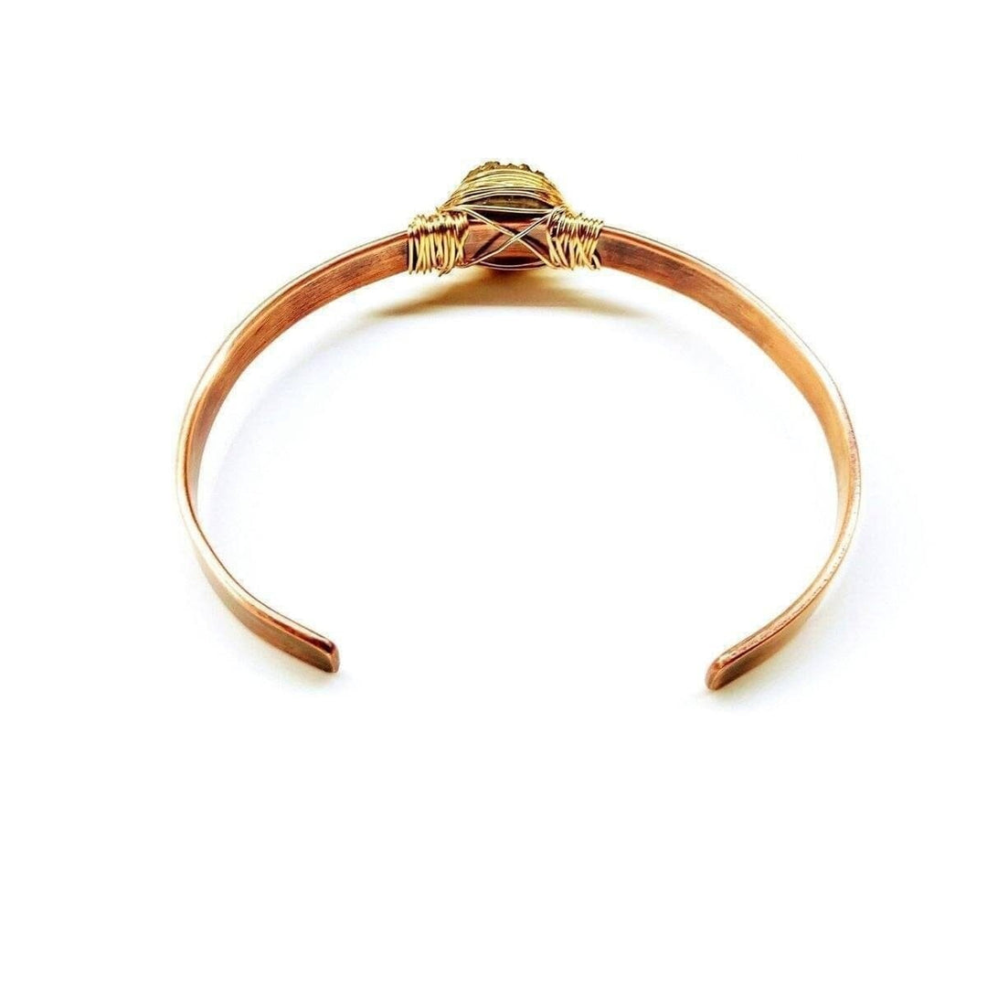 AMD1142LOVE Stamped Gold Wire Wrapped Purple Druzy Copper Cuff JewelryBracelet$ 64.00Alexa Martha Designs