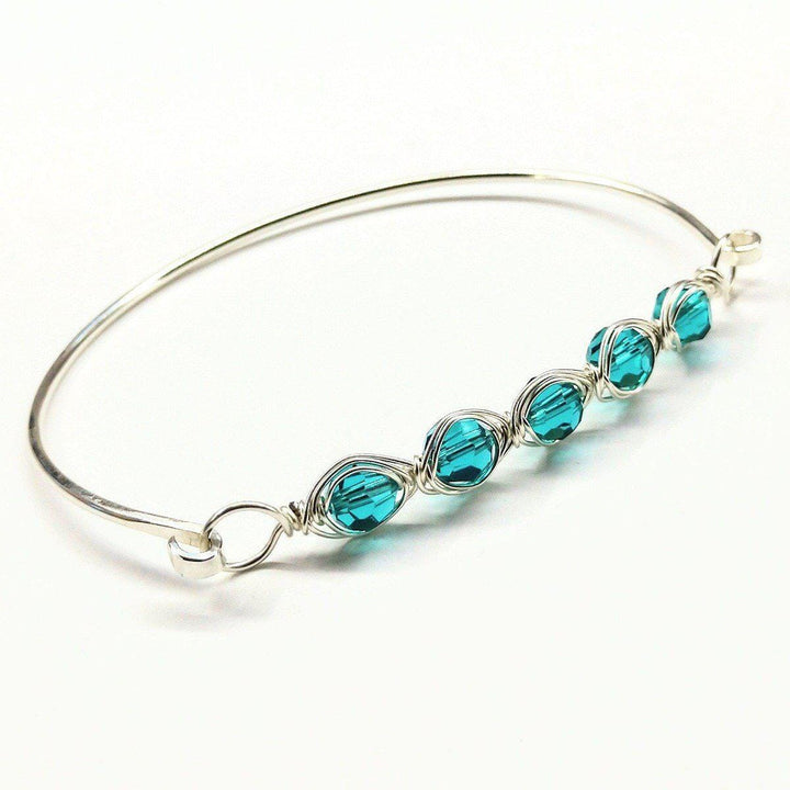 AMD1147-11 Large Wire Wrapped Silver Crystal Bar Bangle BraceletJewelryBracelet$ 56.00Alexa Martha Designs