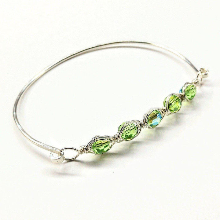 AMD1147-14 Large Wire Wrapped Silver Crystal Bar Bangle BraceletJewelryBracelet$ 56.00Alexa Martha Designs