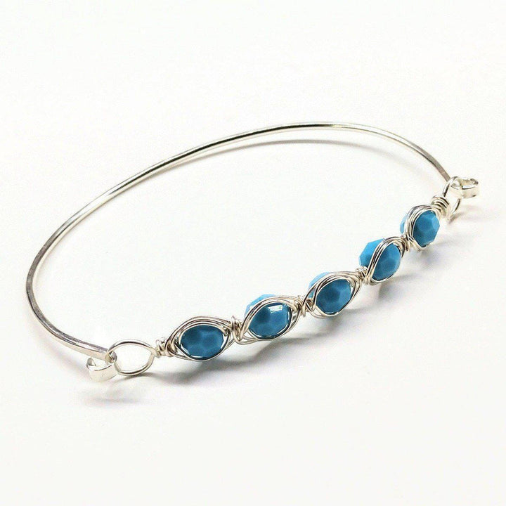 AMD1147-3 Large Wire Wrapped Silver Crystal Bar Bangle BraceletJewelryBracelet$ 61.00Alexa Martha Designs
