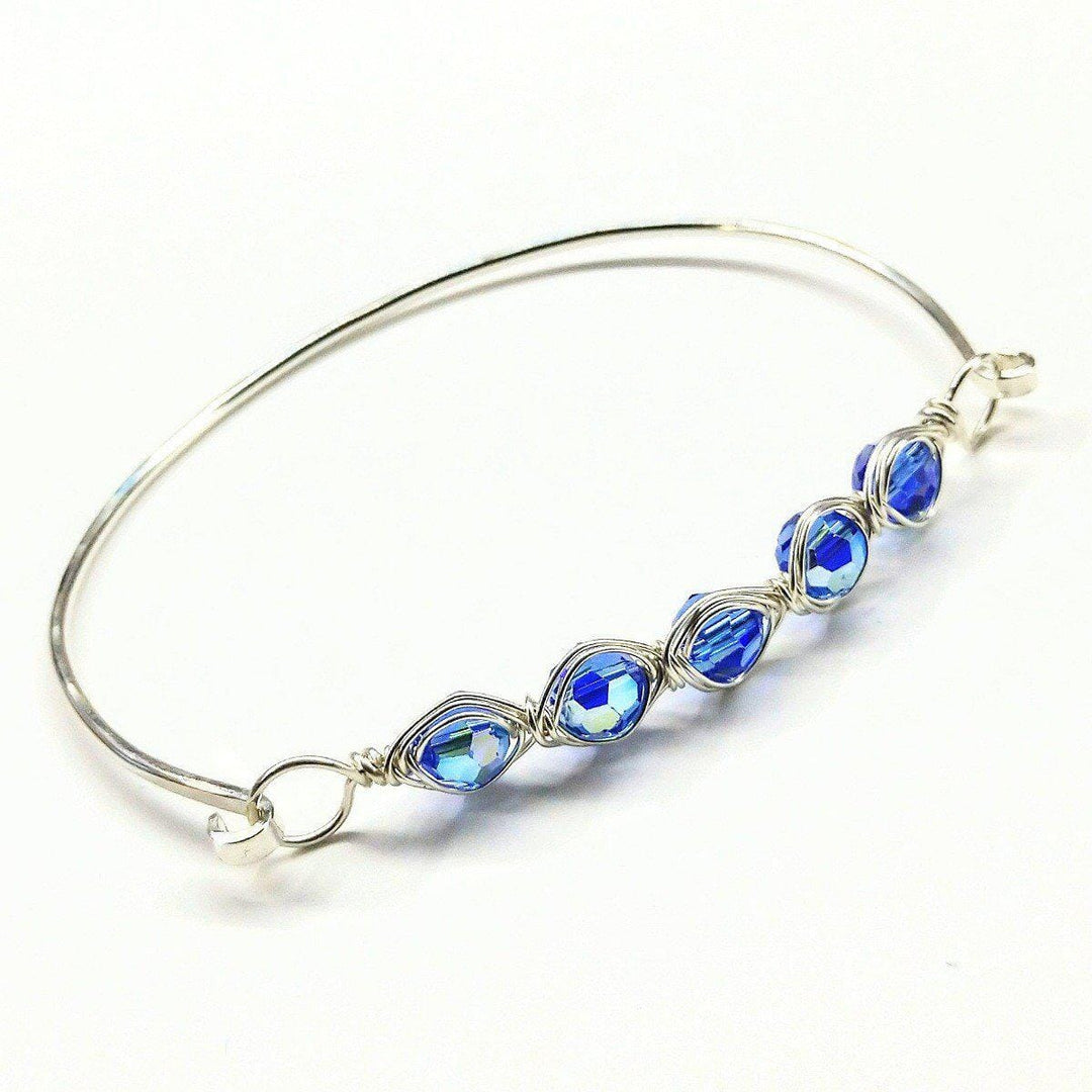 AMD1147-4 Large Wire Wrapped Silver Crystal Bar Bangle BraceletJewelryBracelet$ 61.00Alexa Martha Designs