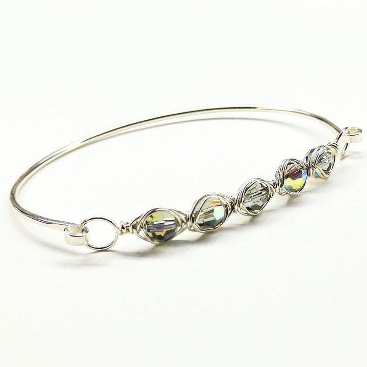 AMD1147-6 Large Wire Wrapped Silver Crystal Bar Bangle BraceletJewelryBracelet$ 61.00Alexa Martha Designs