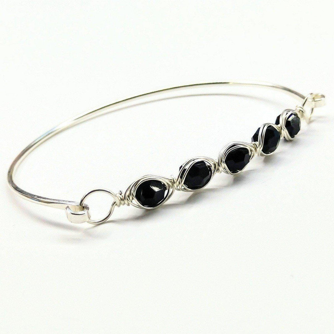 AMD1147-7 Large Wire Wrapped Silver Crystal Bar Bangle BraceletJewelryBracelet$ 56.00Alexa Martha Designs