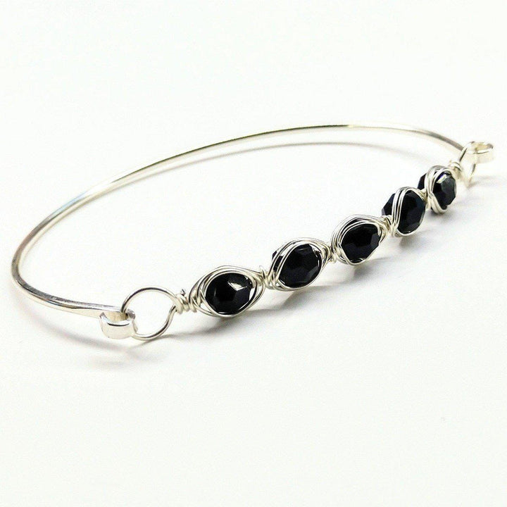 AMD1147-7 Large Wire Wrapped Silver Crystal Bar Bangle BraceletJewelryBracelet$ 56.00Alexa Martha Designs