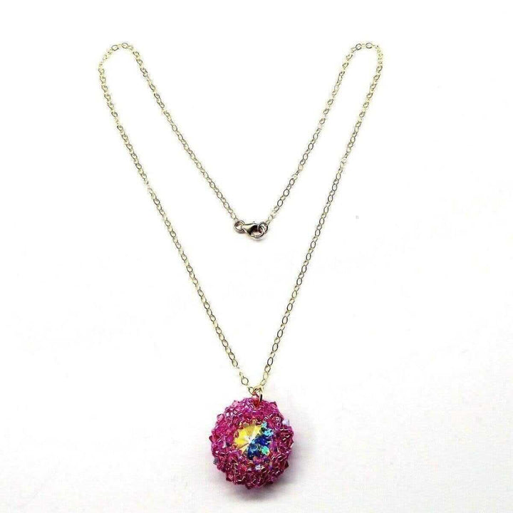 AMD1015 Pink Beaded Super Sparkly Rivoli Crystal NecklaceJewelryNecklace$ 94.00Alexa Martha Designs