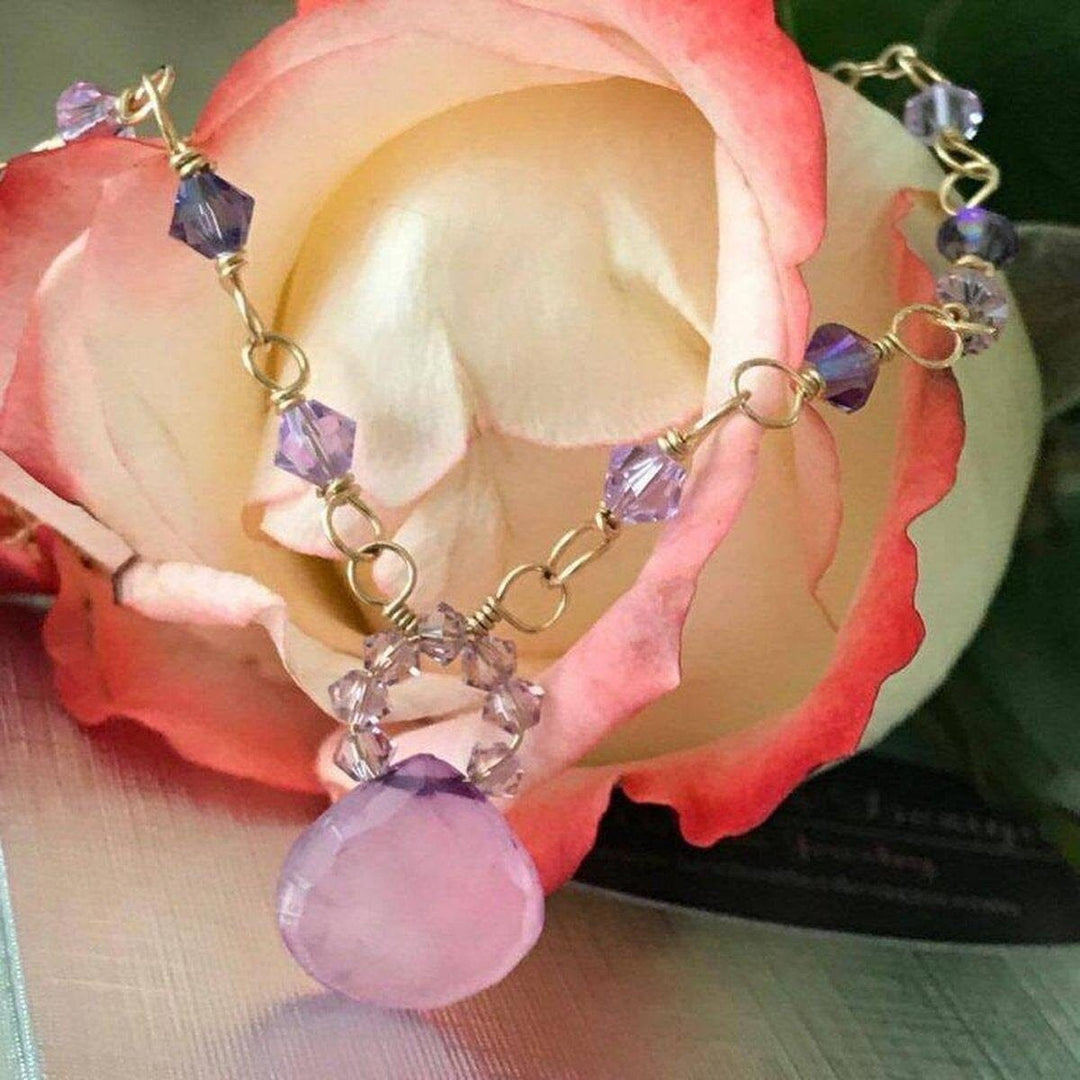 AMD110814 KT Gold Filled Purple Chalcedony Drop Necklace JewelryNecklace$ 77.00Alexa Martha Designs