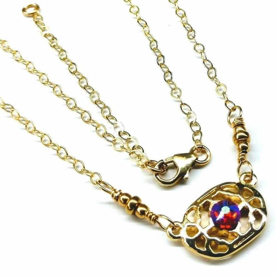 AMD1032Red Crystal 14 K Gold Filled Adjustable Filigree Choker JewelryNecklaces$ 70.00Alexa Martha Designs