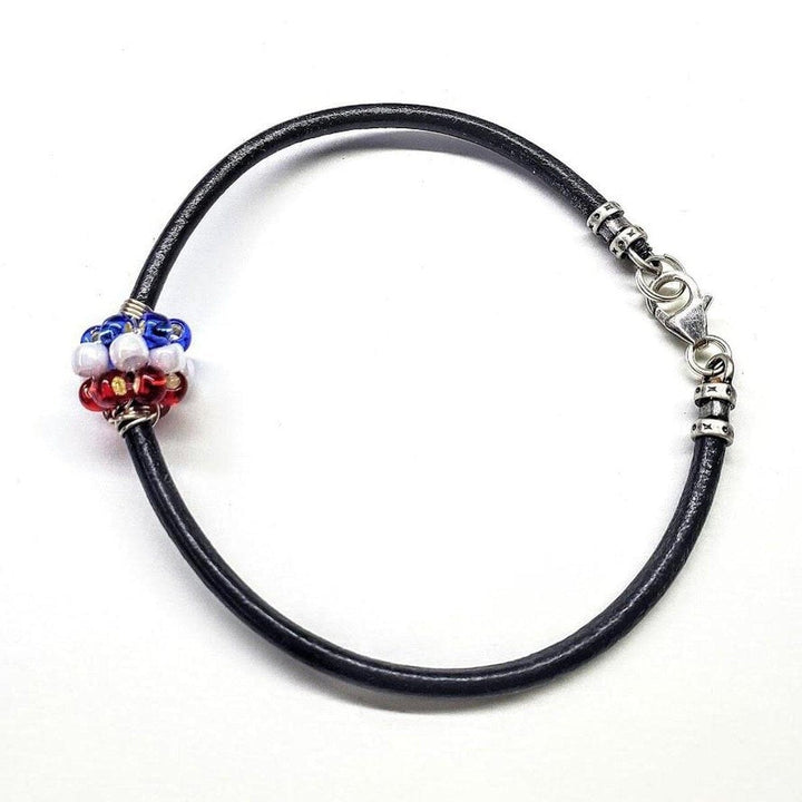 AMD1151-2Gender Neutral Beaded Leather Patriotic BraceletJewelryBracelet$ 42.00Alexa Martha Designs