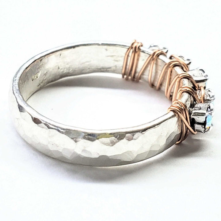 AMD1144Rose Gold Crystal Bling Ring Wire Wrapped GlamorJewelryRings$ 66.00Alexa Martha Designs