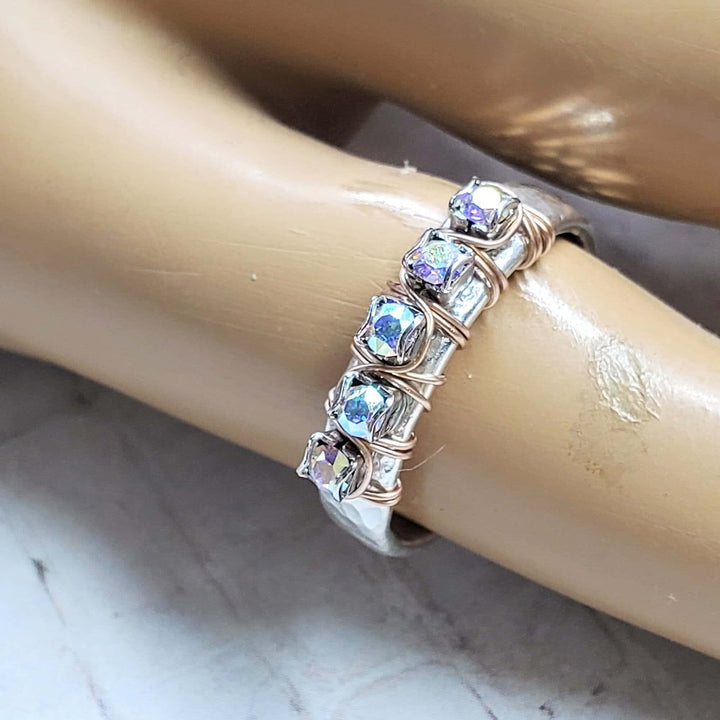 AMD1144Rose Gold Crystal Bling Ring Wire Wrapped GlamorJewelryRings$ 66.00Alexa Martha Designs